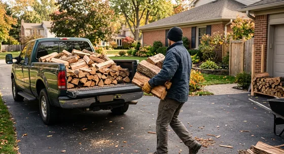 Укладка дров в Родниках, переулок Молодёжная, 25